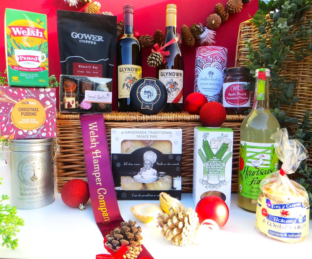 Welsh Christmas Foodie Feast in a Wicker